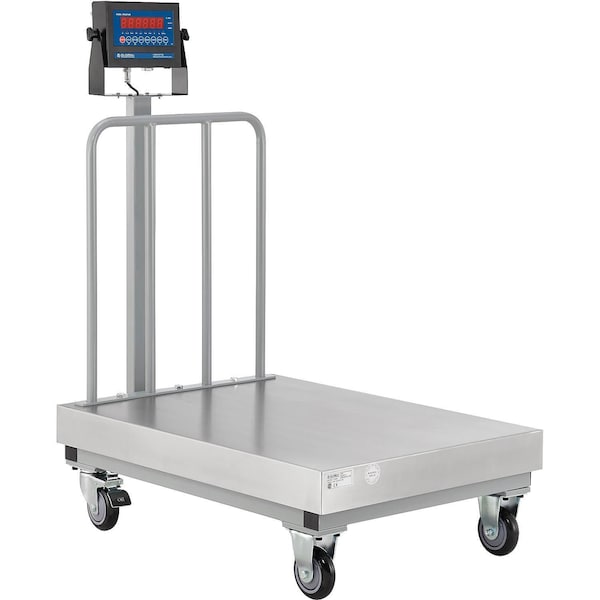 Global Industrial NTEP Mobile Bench Scale with Backrail and LED Display, 1,000 lb x 0.2 lb 412666 - main